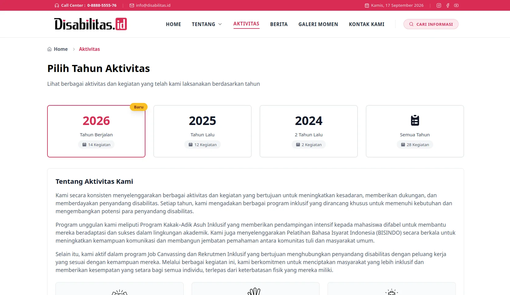 Disabilitas.id - Platform Portal Informasi & Aktivitas Inklusif