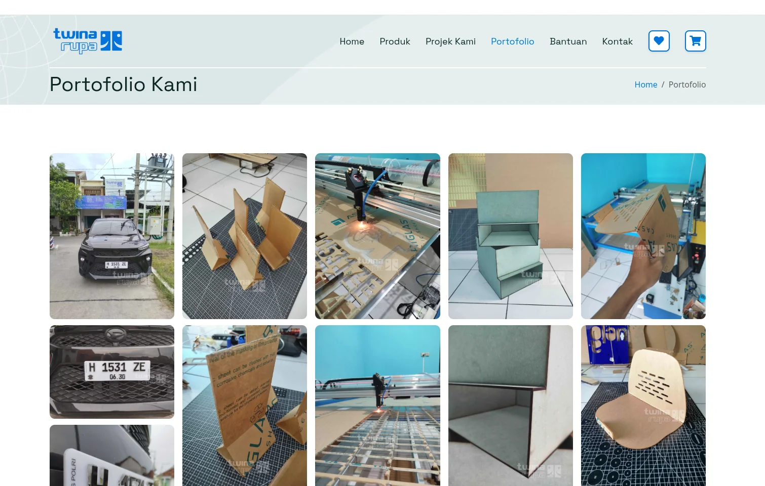 Twinarupa - Website Company Profile & E-Katalog Custom Akrilik Demak