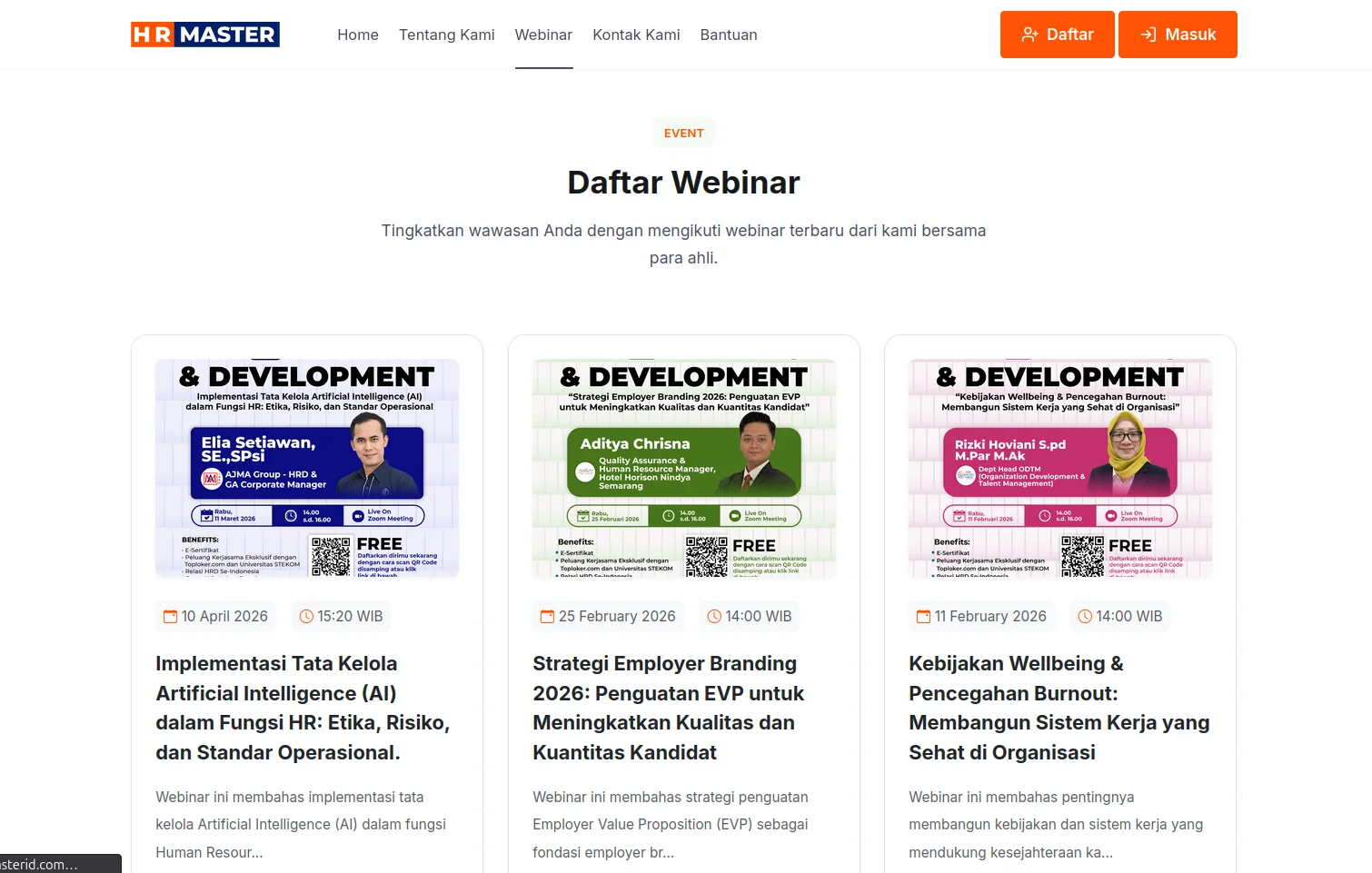 HR Master - Platform Komunitas & Webinar HR Indonesia