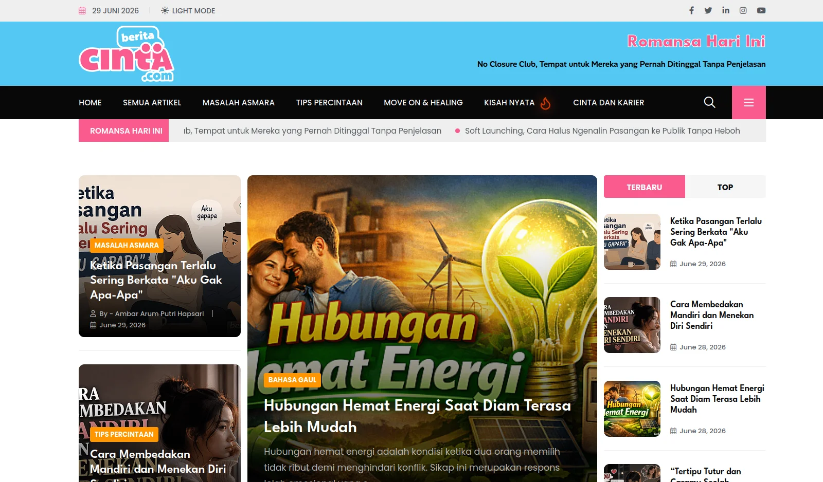 Blog Website BeritaCinta