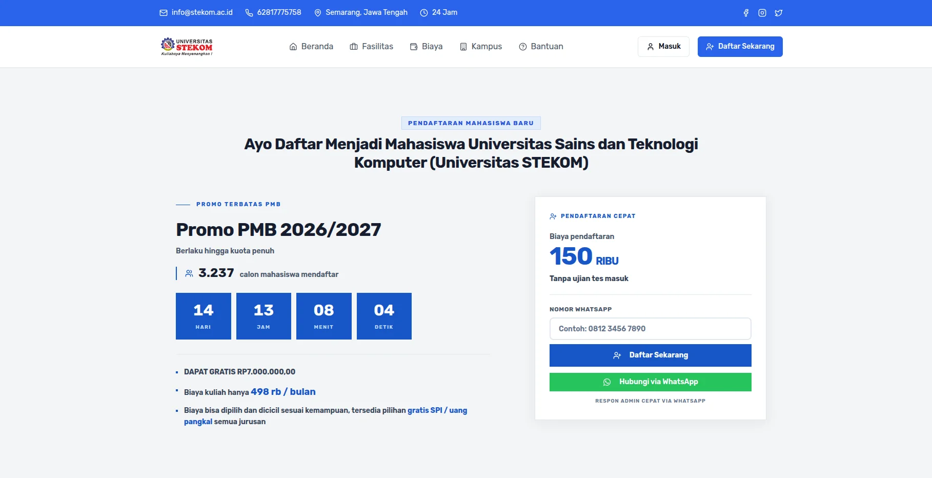 Sistem Informasi Penerimaan Mahasiswa Baru (PMB) Online