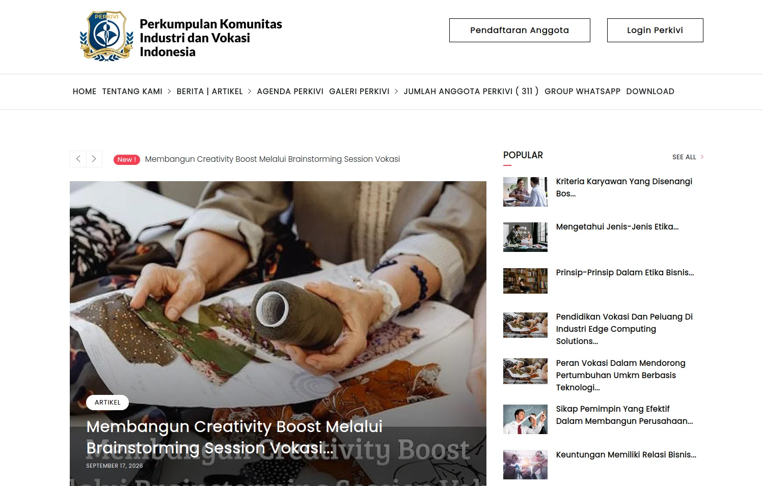 Perkivi.or.id - Portal Perkumpulan Komunitas Industri dan Vokasi Indonesia