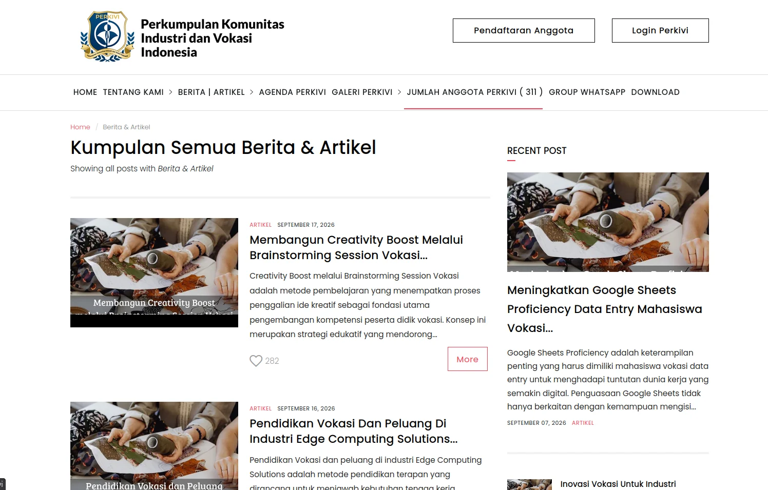 Perkivi.or.id - Portal Perkumpulan Komunitas Industri dan Vokasi Indonesia