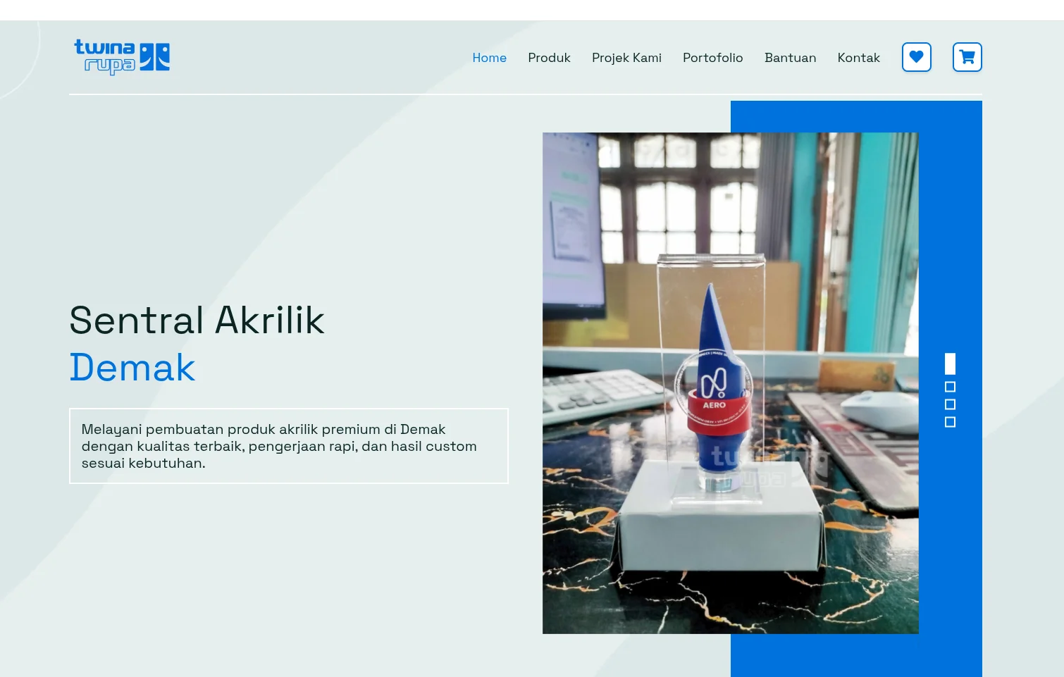 Twinarupa - Website Company Profile & E-Katalog Custom Akrilik Demak